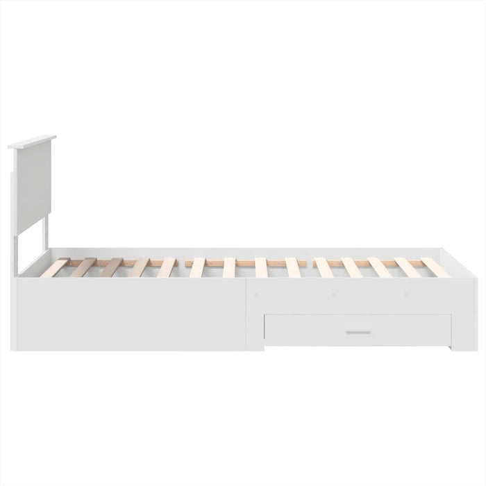 Struttura del letto con testiera-Giroletto con Testiera Bianco e Argento 75 x 190 cm 578667