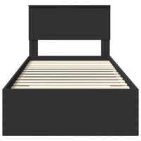 Struttura del letto con cassetto Nero e Argento 75 x 190 cm 3408327