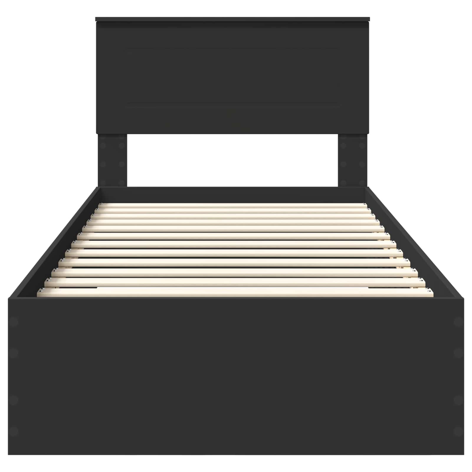 Struttura del letto con testiera-Giroletto con Testiera Nero e Argento 75 x 190 cm 112849