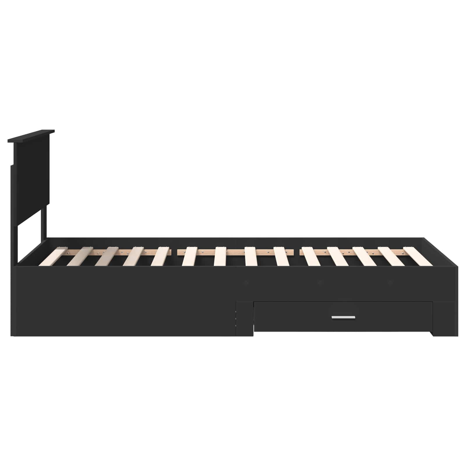 Struttura del letto con cassetto Nero e Argento 75 x 190 cm 3408327