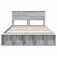 Struttura del letto con lo scaffale Grigio Sonoma 150 x 200 cm 3408359
