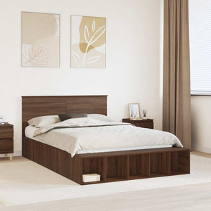 Struttura del letto con lo scaffale Rovere Marrone 150 x 200 cm 3408360