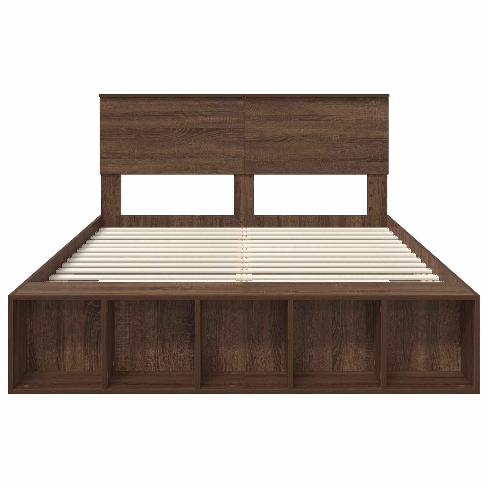 Struttura del letto con lo scaffale Rovere Marrone 150 x 200 cm 3408360