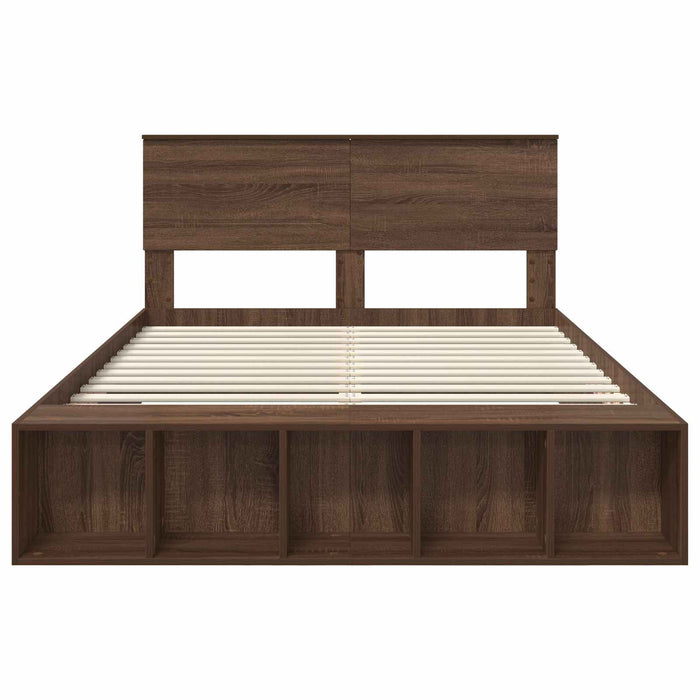 Struttura del letto con lo scaffale Rovere Marrone 150 x 200 cm 3408360