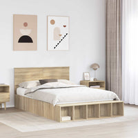 Struttura del letto con lo scaffale Rovere Sonoma 140 x 190 cm 3408363