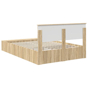 Struttura del letto con lo scaffale Rovere Sonoma 140 x 190 cm 3408363