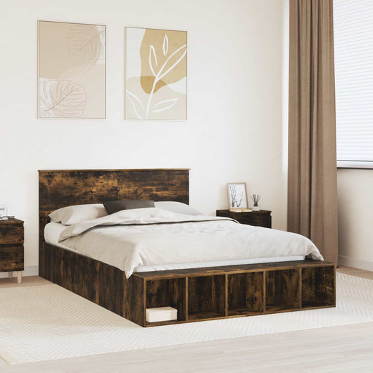 Struttura del letto Rovere fumé 140 x 190 cm Legno multistrato 3408365