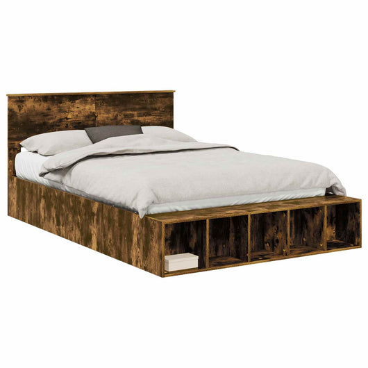 Struttura del letto Rovere fumé 140 x 190 cm Legno multistrato 3408365