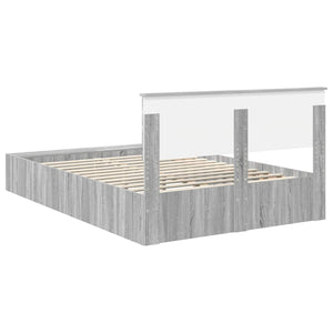 Struttura del letto con lo scaffale Grigio Sonoma 140 x 190 cm 3408366