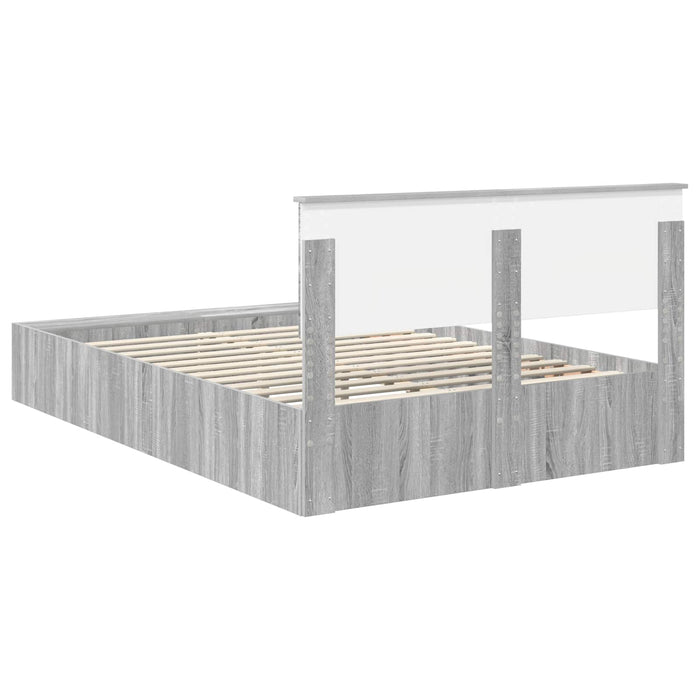Struttura del letto con lo scaffale Grigio Sonoma 140 x 190 cm 3408366