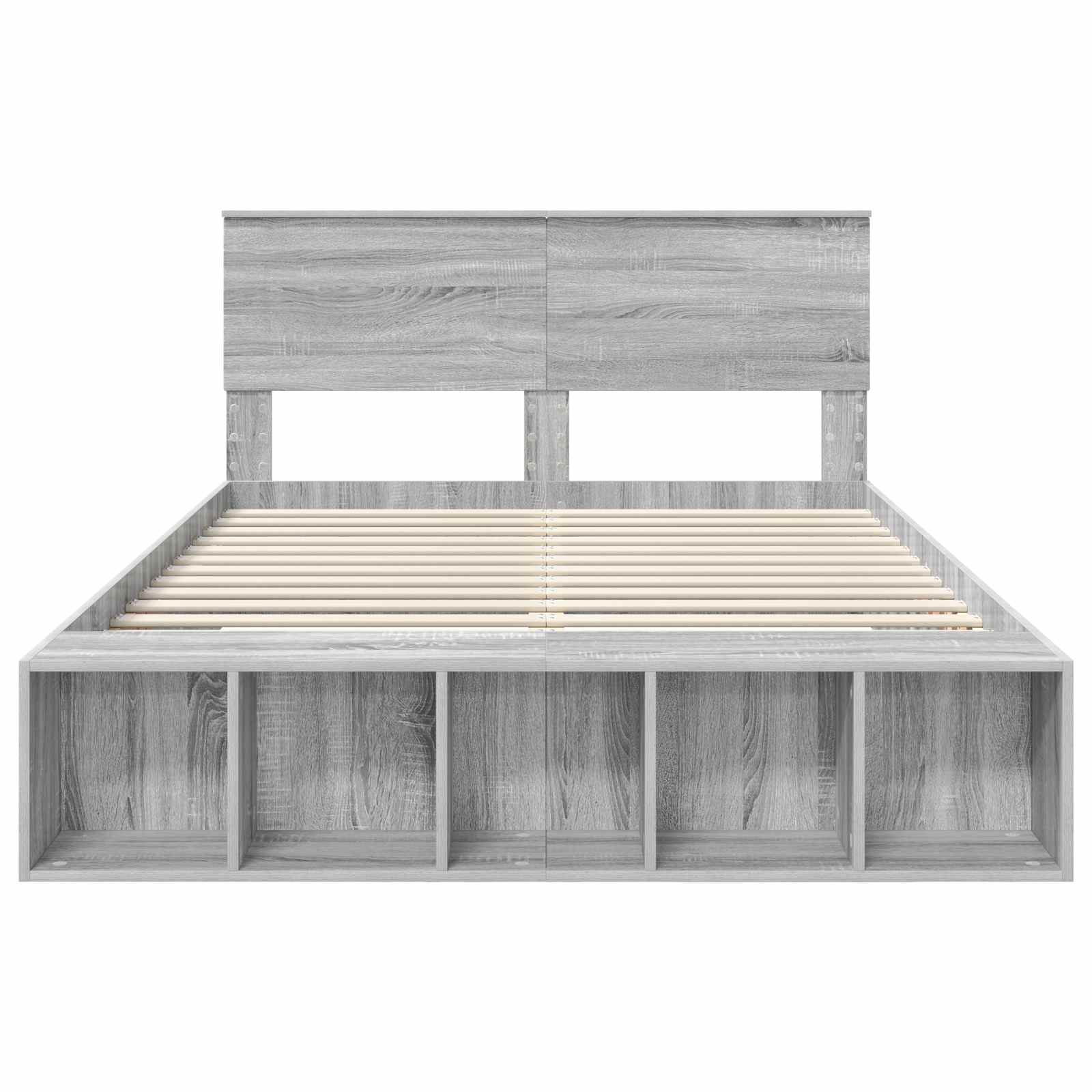 Struttura del letto con lo scaffale Grigio Sonoma 140 x 190 cm 3408366