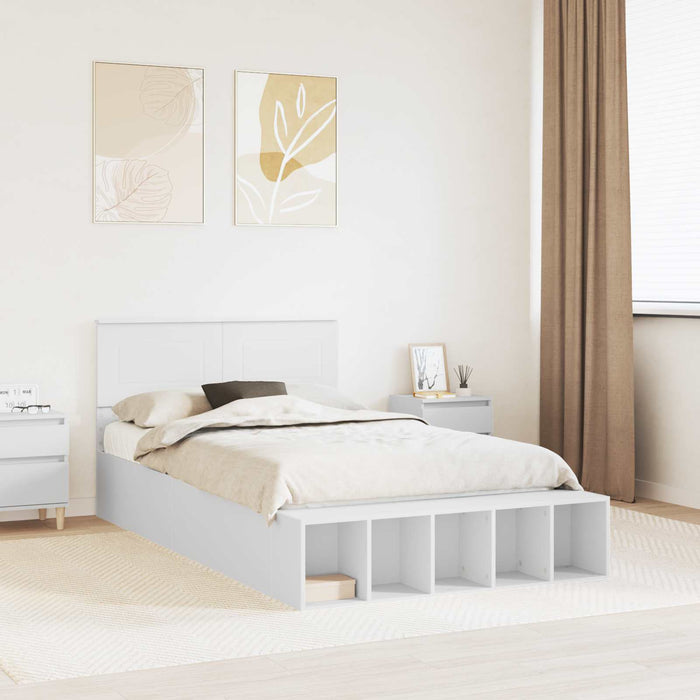 Struttura del letto Bianco 135 x 190 cm Legno multistrato 3408375