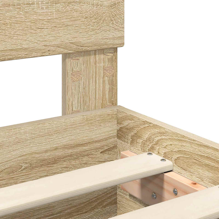 Struttura del letto con lo scaffale Rovere Sonoma 120 x 190 cm 3408384