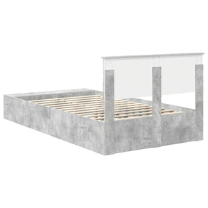 Struttura del letto con lo scaffale Grigio cemento 120 x 190 cm 3408385