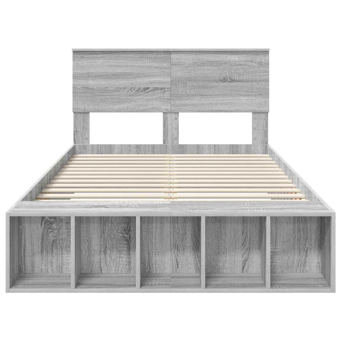 Struttura del letto con lo scaffale Grigio Sonoma 120 x 190 cm 3408387