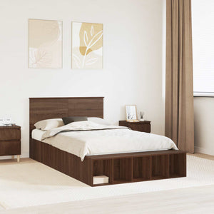 Struttura del letto con lo scaffale Rovere Marrone 120 x 190 cm 3408388