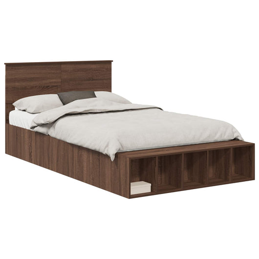 Struttura del letto con lo scaffale Rovere Marrone 120 x 190 cm 3408388