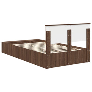 Struttura del letto con lo scaffale Rovere Marrone 120 x 190 cm 3408388