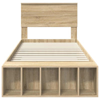 Struttura del letto con lo scaffale Rovere Sonoma 100 x 200 cm 3408398
