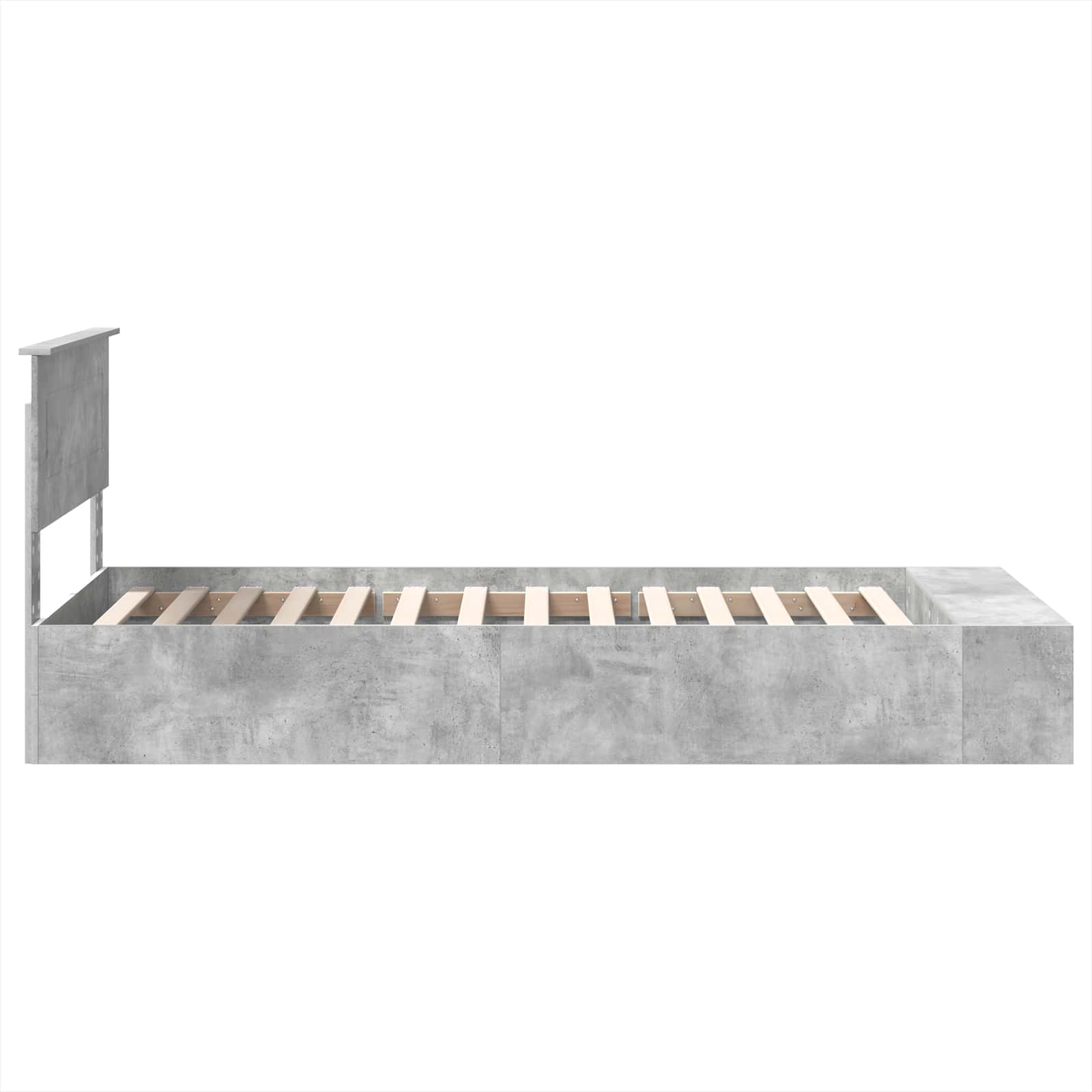 Struttura del letto con lo scaffale Grigio cemento 100 x 200 cm 3408399