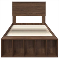 Struttura del letto con lo scaffale Rovere Marrone 90 x 190 cm 3408409