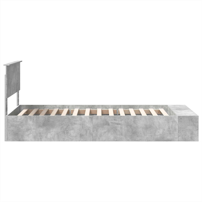 Struttura del letto con lo scaffale Grigio cemento 90 x 200 cm 3408413