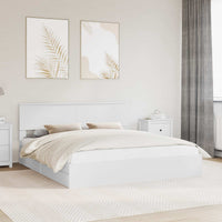 Letto con Contenitore Bianco 200 x 200 cm Legno multistrato