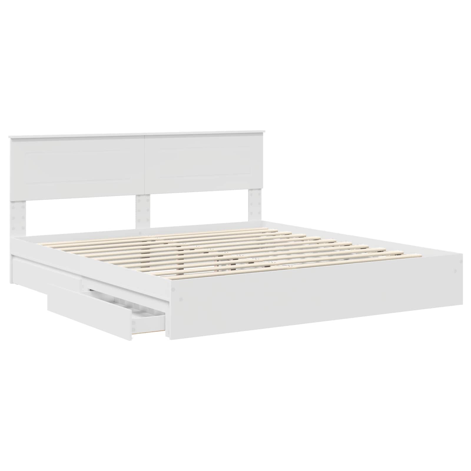 Letto con Contenitore Bianco 200 x 200 cm Legno multistrato