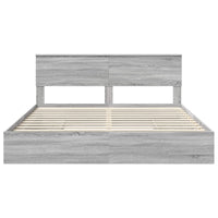 Letto con Contenitore con testiera-Struttura Letto con contenitore Grigio Sonoma 200 x 200 cm 417058