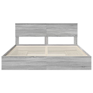 Letto con Contenitore con testiera-Struttura Letto con contenitore Grigio Sonoma 200 x 200 cm 417058