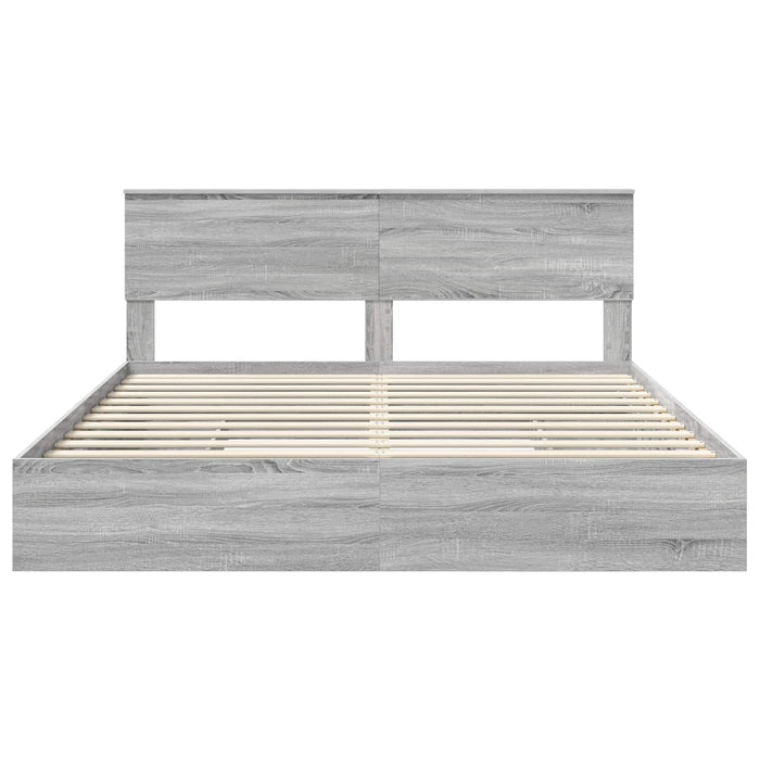 Letto con Contenitore con testiera-Struttura Letto con contenitore Grigio Sonoma 200 x 200 cm 417058