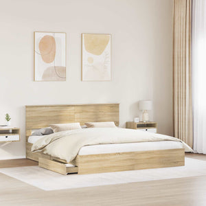 Letto con Contenitore con testiera-Struttura Letto con contenitore Rovere Sonoma 180 x 200 cm 446694