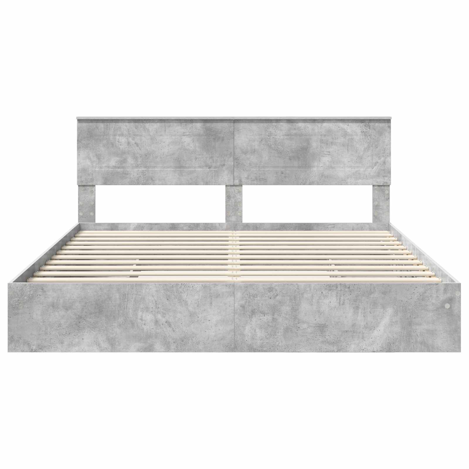 Letto con Contenitore con testiera-Struttura Letto con contenitore Grigio cemento 180 x 200 cm 245645