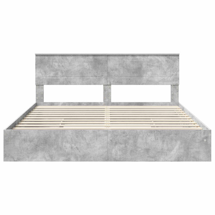 Letto con Contenitore con testiera-Struttura Letto con contenitore Grigio cemento 180 x 200 cm 245645