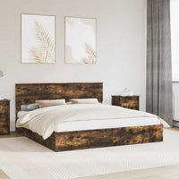Letto con Contenitore con testiera-Struttura Letto con contenitore Rovere fum¨¦ 180 x 200 cm 662751
