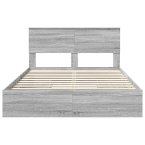 Letto con Contenitore con testiera-Struttura Letto con contenitore Grigio Sonoma 160 x 200 cm 192372