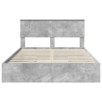 Letto con Contenitore con testiera-Struttura Letto con contenitore Grigio cemento 150 x 200 cm 826787