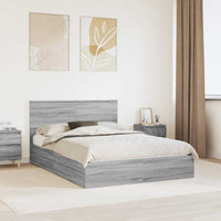 Letto con Contenitore con testiera-Struttura Letto con contenitore Grigio Sonoma 150 x 200 cm 954440