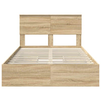 Letto con Contenitore con testiera-Struttura Letto con contenitore Rovere Sonoma 135 x 190 cm 140156