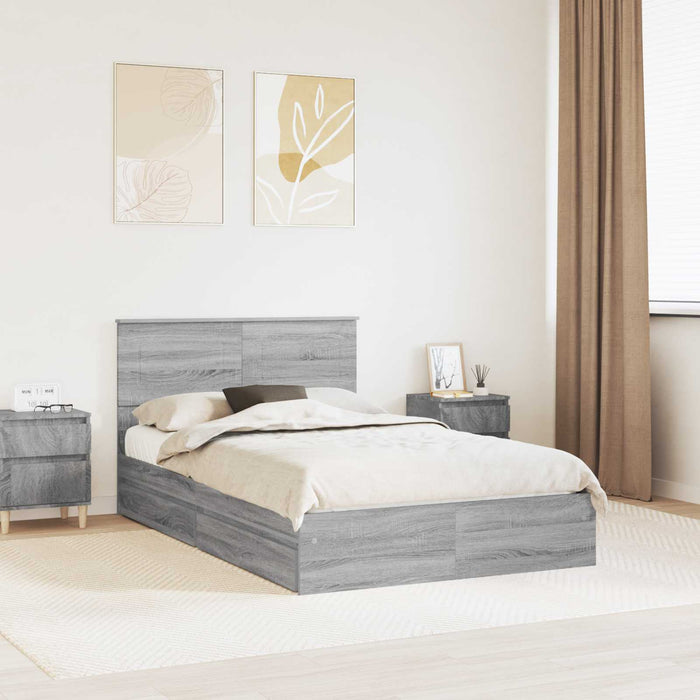 Letto con Contenitore con testiera Grigio Sonoma 120 x 200 cm 3408485