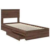 Letto con Contenitore con testiera Rovere Marrone 90 x 190 cm