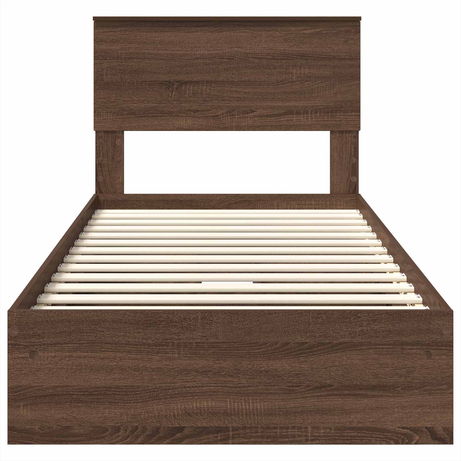 Letto con Contenitore con testiera Rovere Marrone 90 x 190 cm