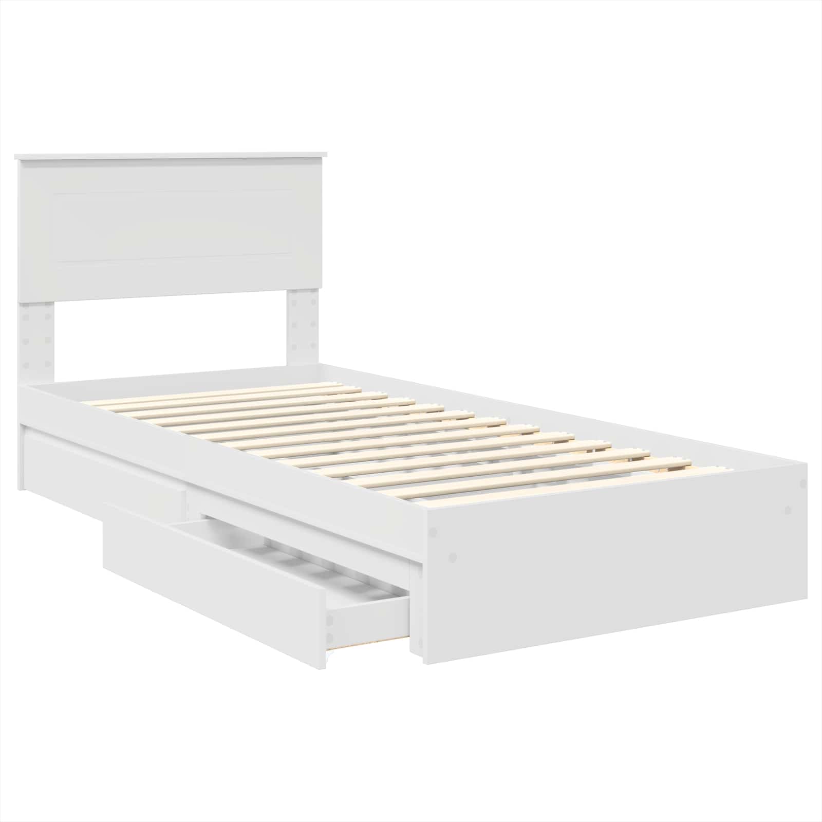 Letto con Contenitore Bianco 90 x 200 cm Legno multistrato