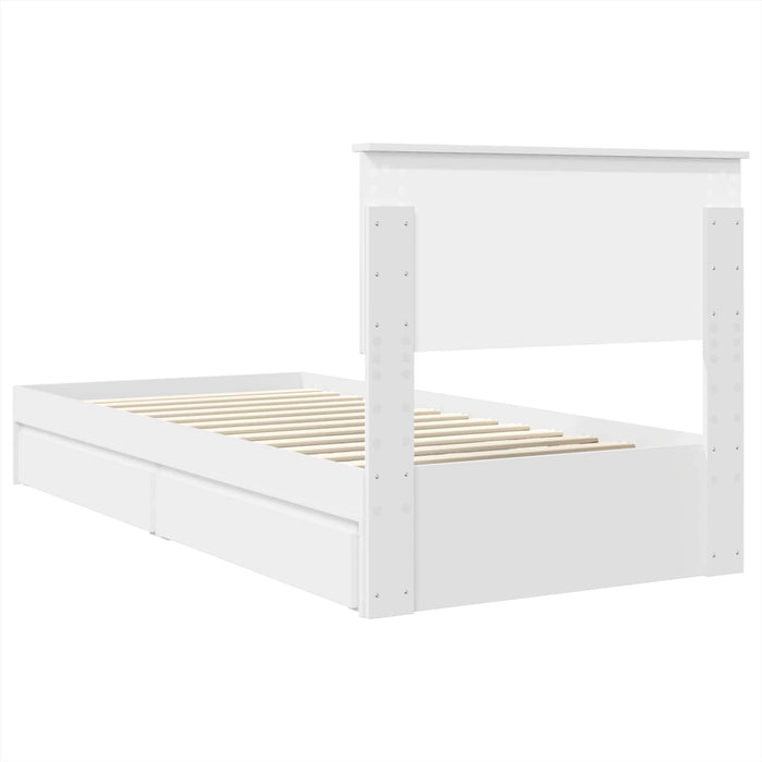 Letto con Contenitore Bianco 90 x 200 cm Legno multistrato