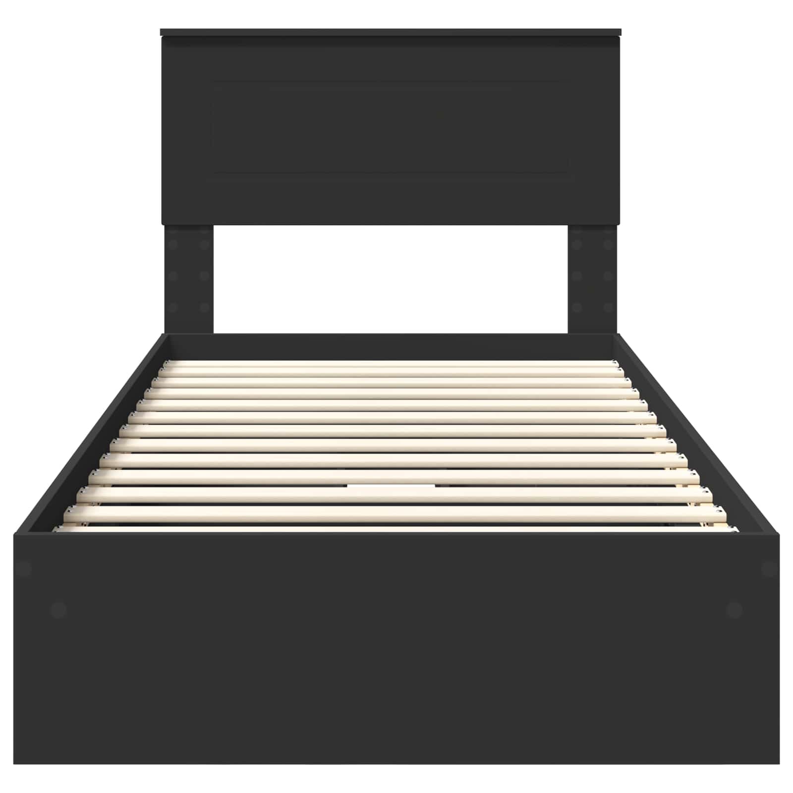 Letto con Contenitore Nero 75 x 190 cm Legno multistrato 3408509