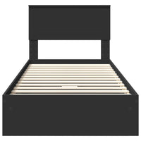 Letto con Contenitore Nero 75 x 190 cm Legno multistrato 3408509