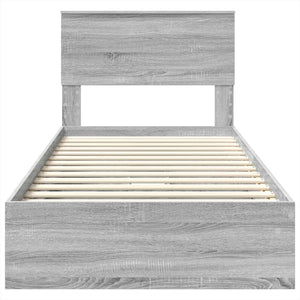 Letto con Contenitore con testiera-Struttura Letto con contenitore Grigio Sonoma 75 x 190 cm 417066