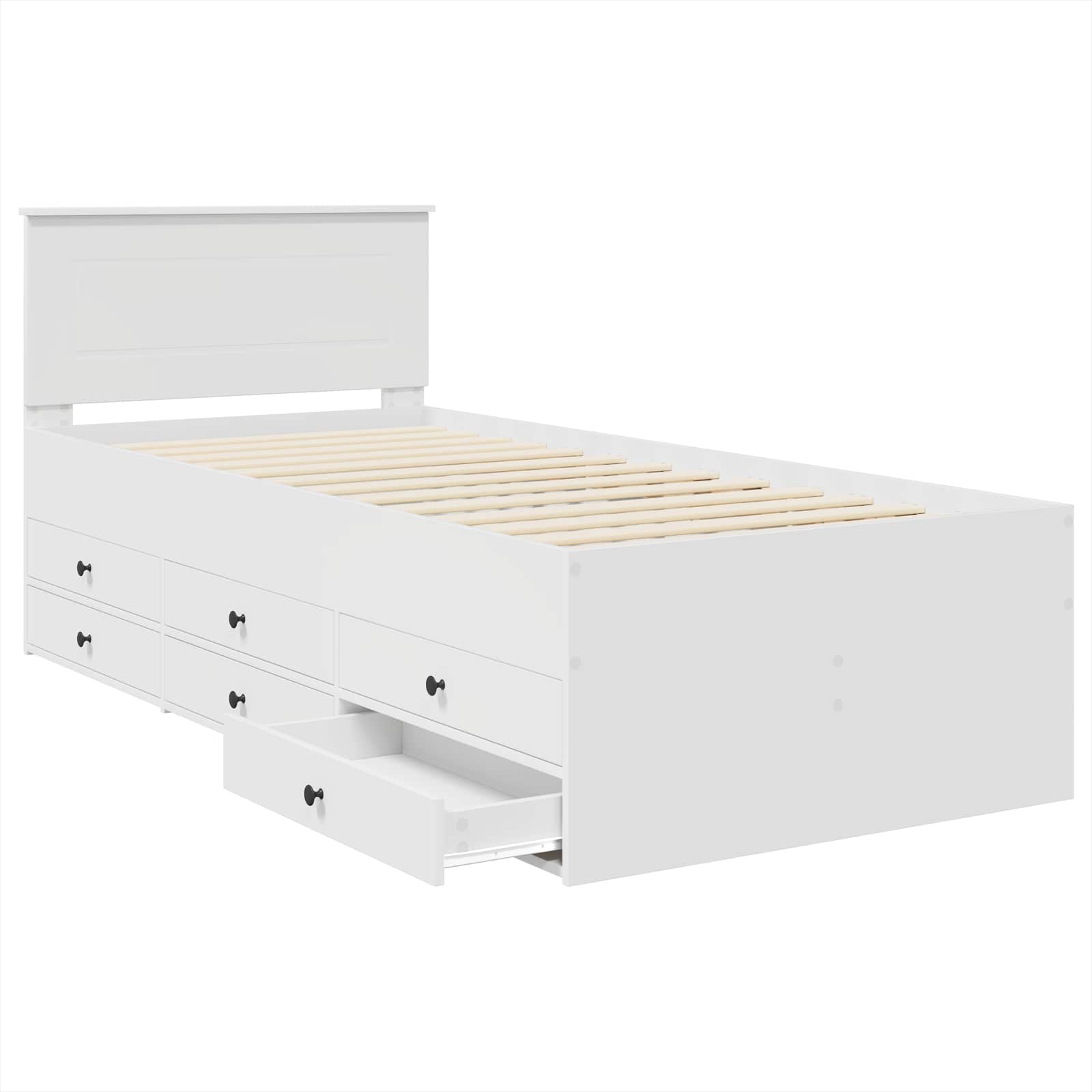 Daybed Bianco e Nero 100 x 200 cm Legno multistrato 3408515