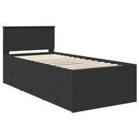 Daybed con cassetto Nero 100 x 200 cm Legno multistrato 3408516