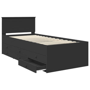 Daybed con cassetto Nero 100 x 200 cm Legno multistrato 3408516